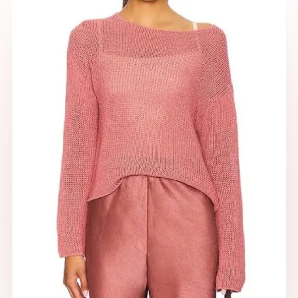 Line linen small Dark Brown Women's Sweater